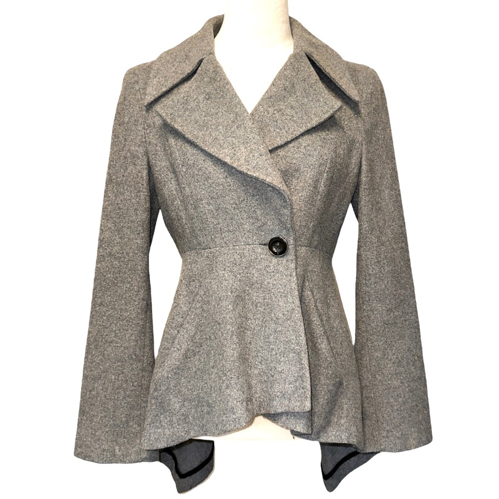Zara Gray Blazer Peplum Jacket Medium M